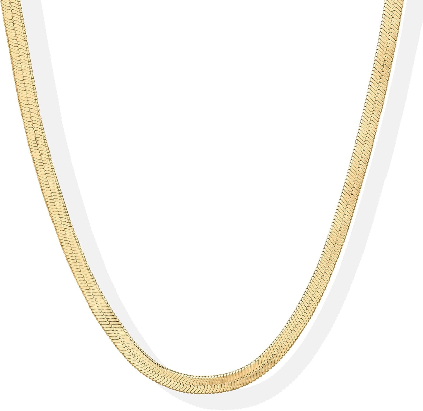 Manufacturer PAVOI 14K Gold Plated Curb Paperclip Box Sphere Bead Snake Herringbone and Figaro Chain Adjustable Necklace Necklace
