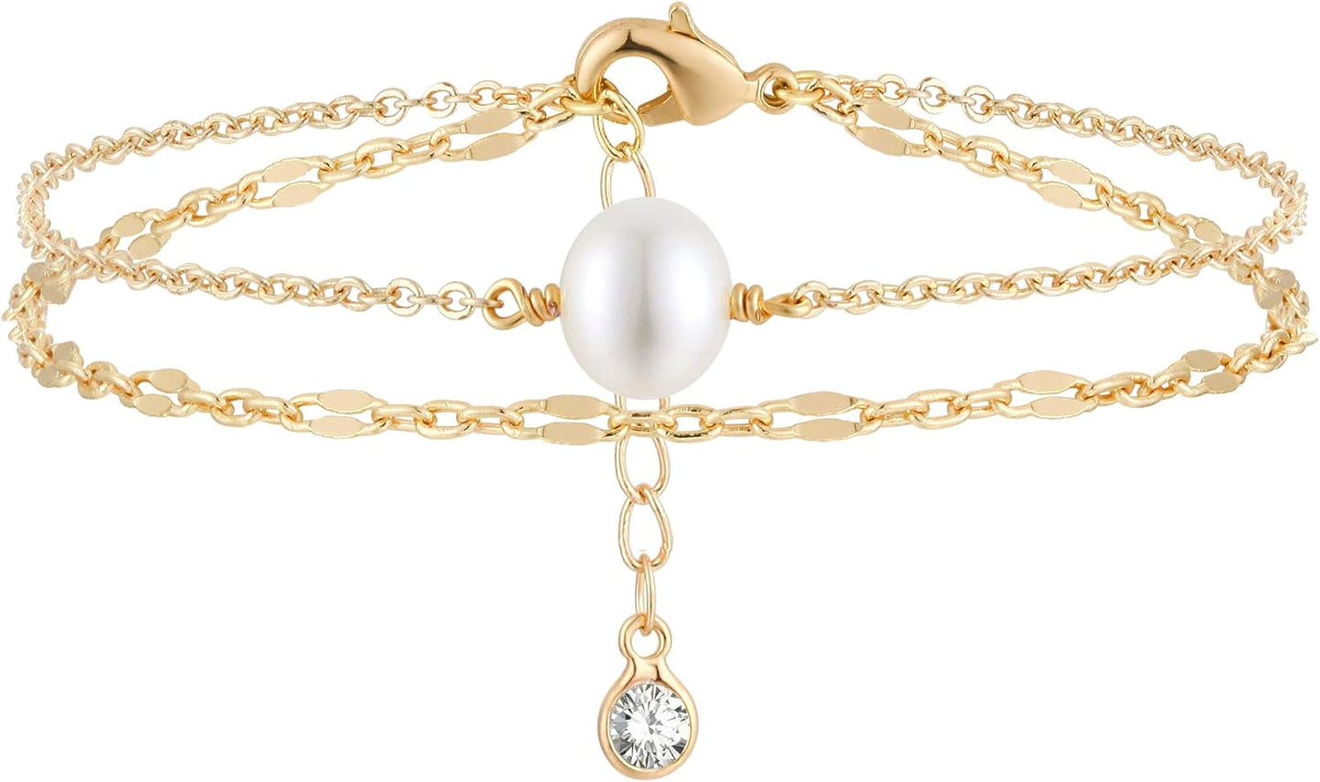 Manufacturer MEVECCO Bracelet for Women 14K Gold Plated Dainty Chain Simple Jewelry Cute Handmade Minimalist for Her bracelets