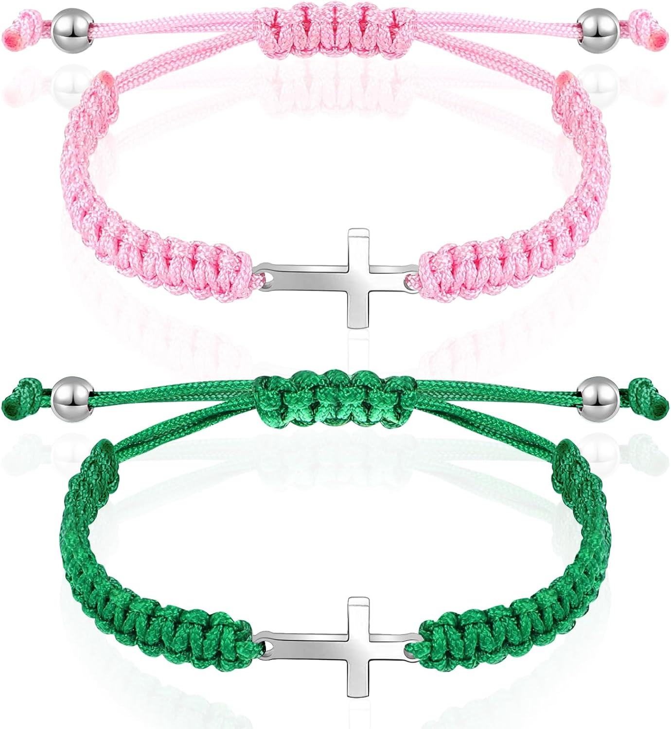 Manufacturer Sureio Cross Friendship Bracelet Adjustable Braided Rope Jesus Christian Cross Bracelets Matching Couple String Lucky Strand BFF Wristband for Women Men Boy Girls Easter Baptism bracelets