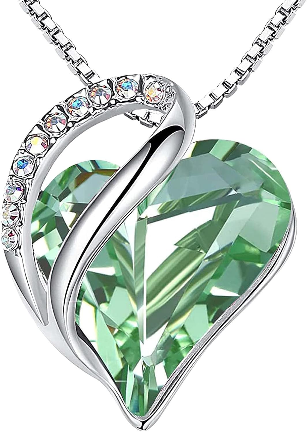Manufacturer Necklaces for Women, Infinity Love Birthstone Heart Crystal Pendant, Birthday Jewelry Gifts for Her, Mom, and Wife, Silver Plated, 18 plus 2 inch Adjustable Chain Necklace