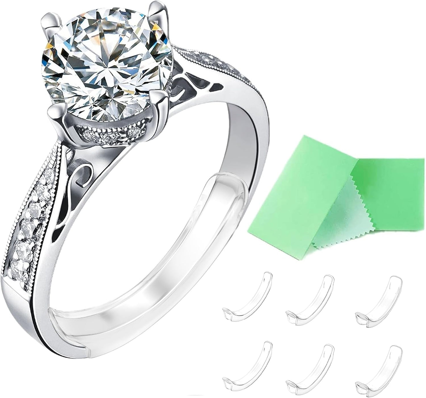 Manufacturer Invisible Ring Size Adjuster for Loose Rings Ring Adjuster Fit Any Rings, Assorted Sizes of Ring Sizer rings