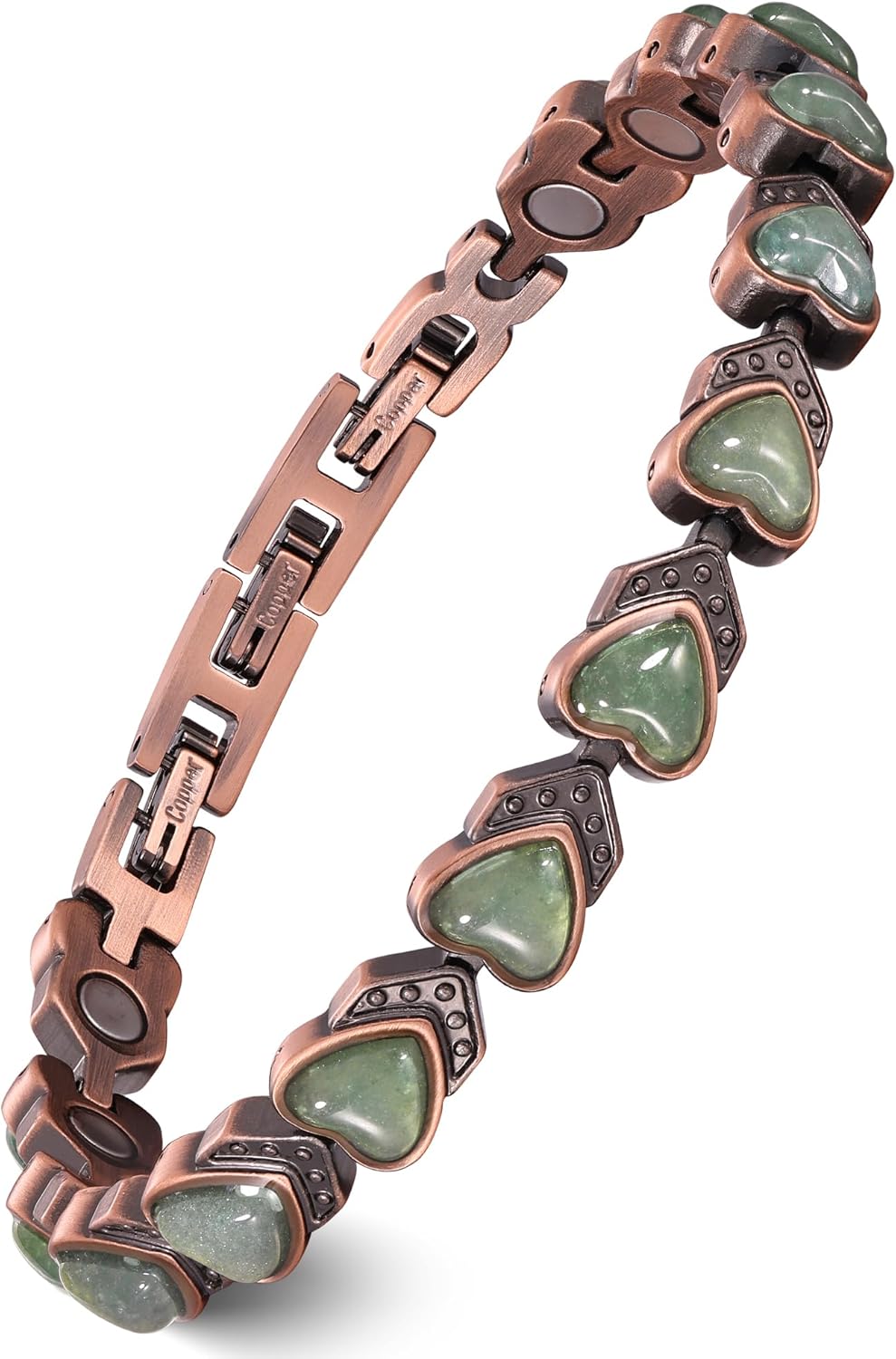 Manufacturer Feraco Pure Copper Bracelets for Women, Ultra Strength Magnetic Bracelet with 3800 Gauss Magnets & Natural Turquoise & Stones, Adjustable, Jewelry Gift bracelets