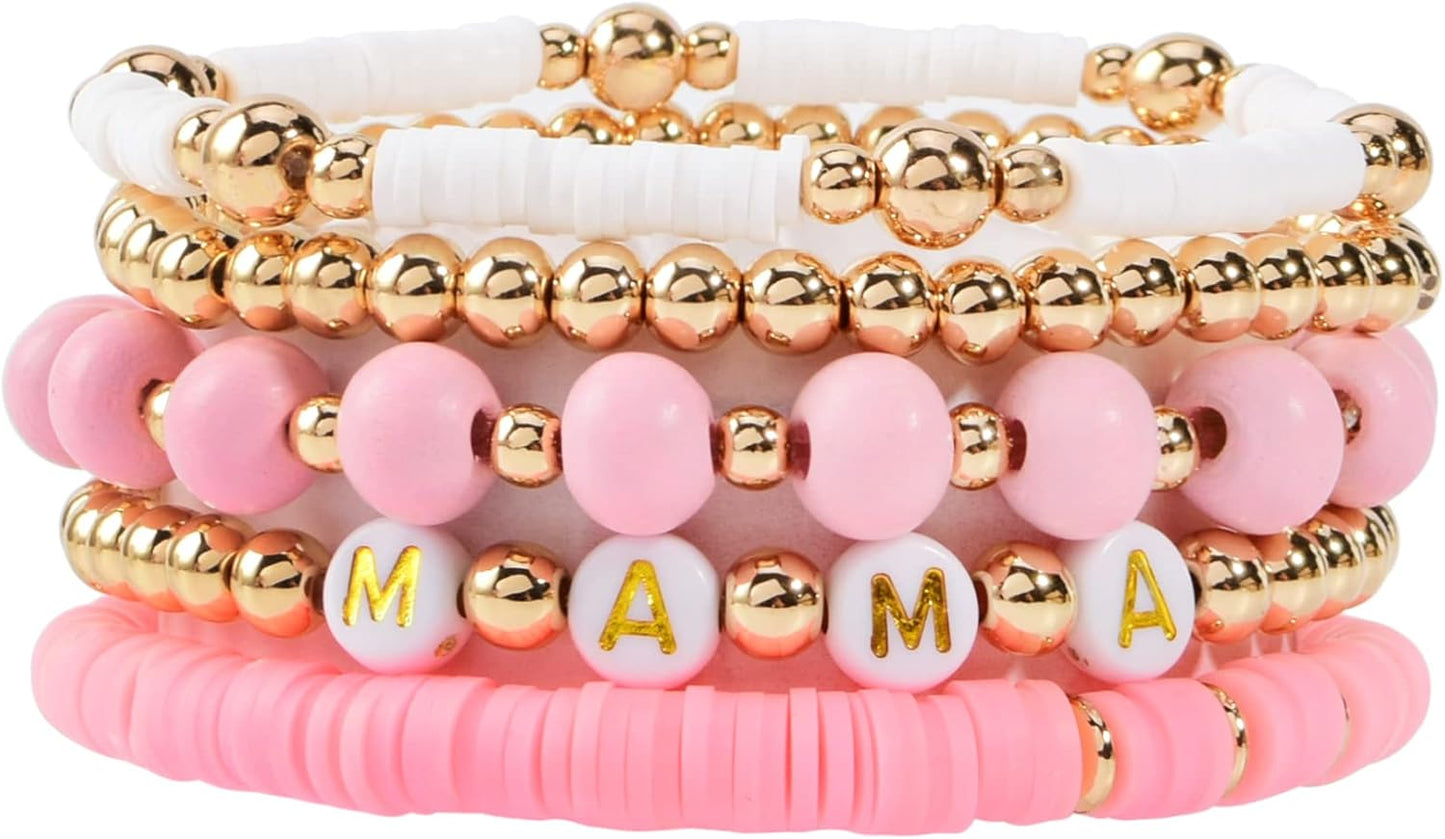Manufacturer GOOJIDS Surfer Heishi Clay Bead Bracelets for Women Bohemian Stackable Gold Beaded Stretch Bracelets Elastic Layering Friendship Bracelets Set Boho Jewelry bracelets