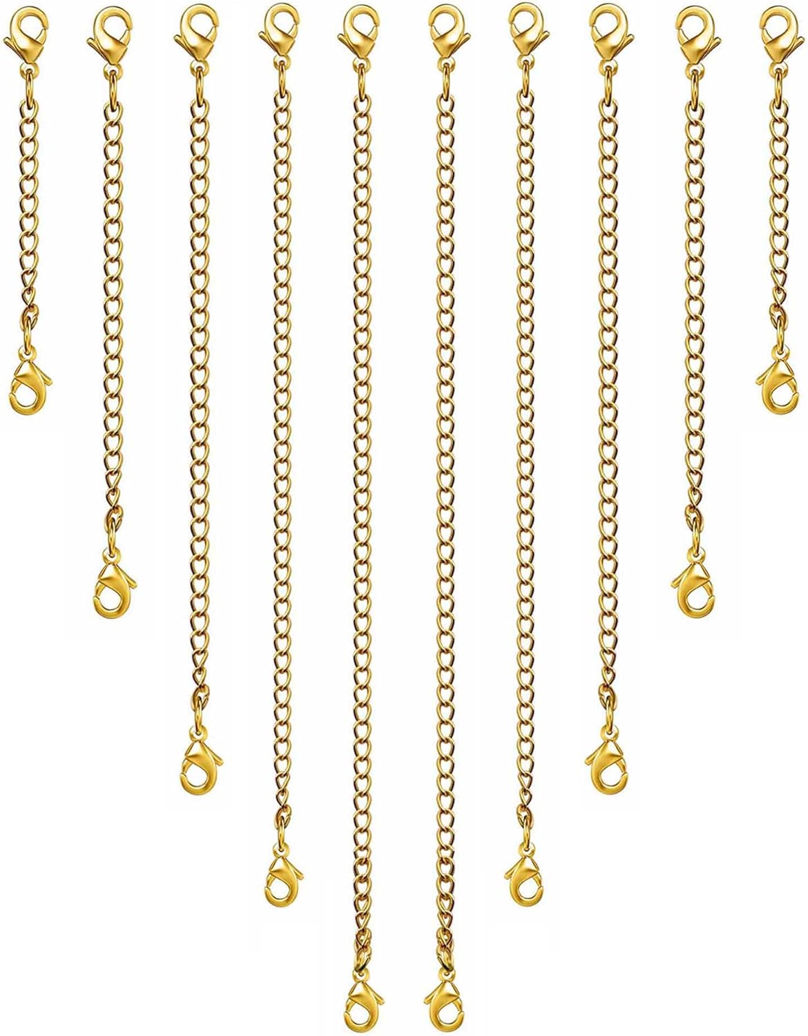 Manufacturer OHINGLT Necklace Extender 10Pcs Chain Extenders for Necklaces Bracelet, 14K Gold and Silver Plated Stainless Steel Extension Chain for Women Jewelry Making bracelets