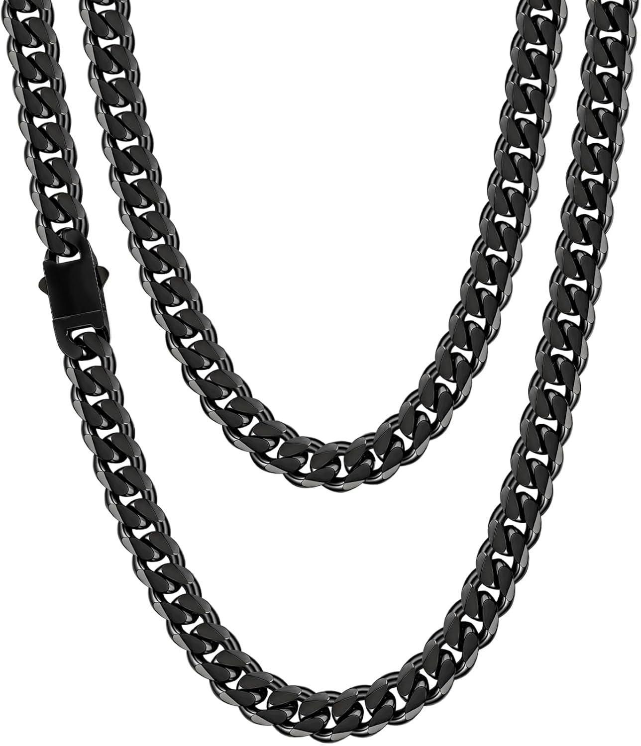 Manufacturer Fiusem 3.5mm Cuban Link Chains for Men, women,Silver Tone/Black/14K Gold Plated Stainless Steel Necklace Chain, Mens Necklace 16, 18, 20, 22, 24, 26, 28 Inch Necklace