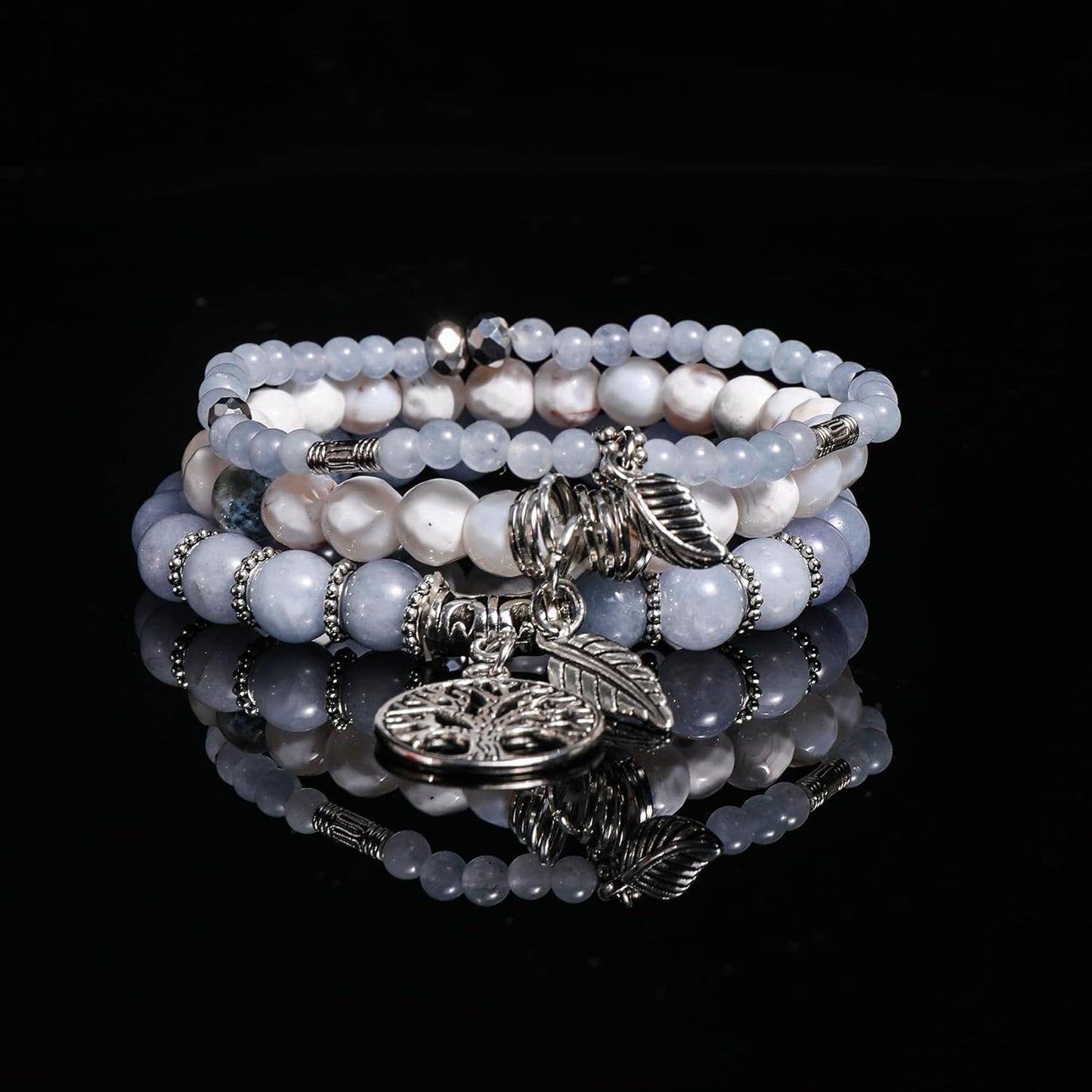 Manufacturer Jardme Healing Crystal Bracelets for Women, 8mm Beaded Natural Stone Stretch Chakra Bracelets Tree of Life Bracelet Jewelry Gifts for Women bracelets