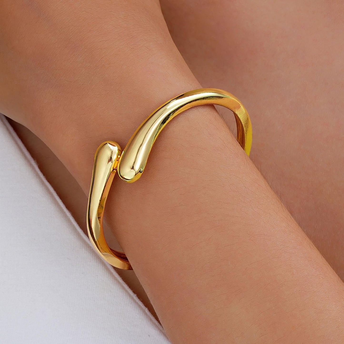 Manufacturer Gold Bangle Bracelets for Women Teens Trendy Chunky Adjustable Twist Cuff Bracelet Jewelry Gifts bracelets