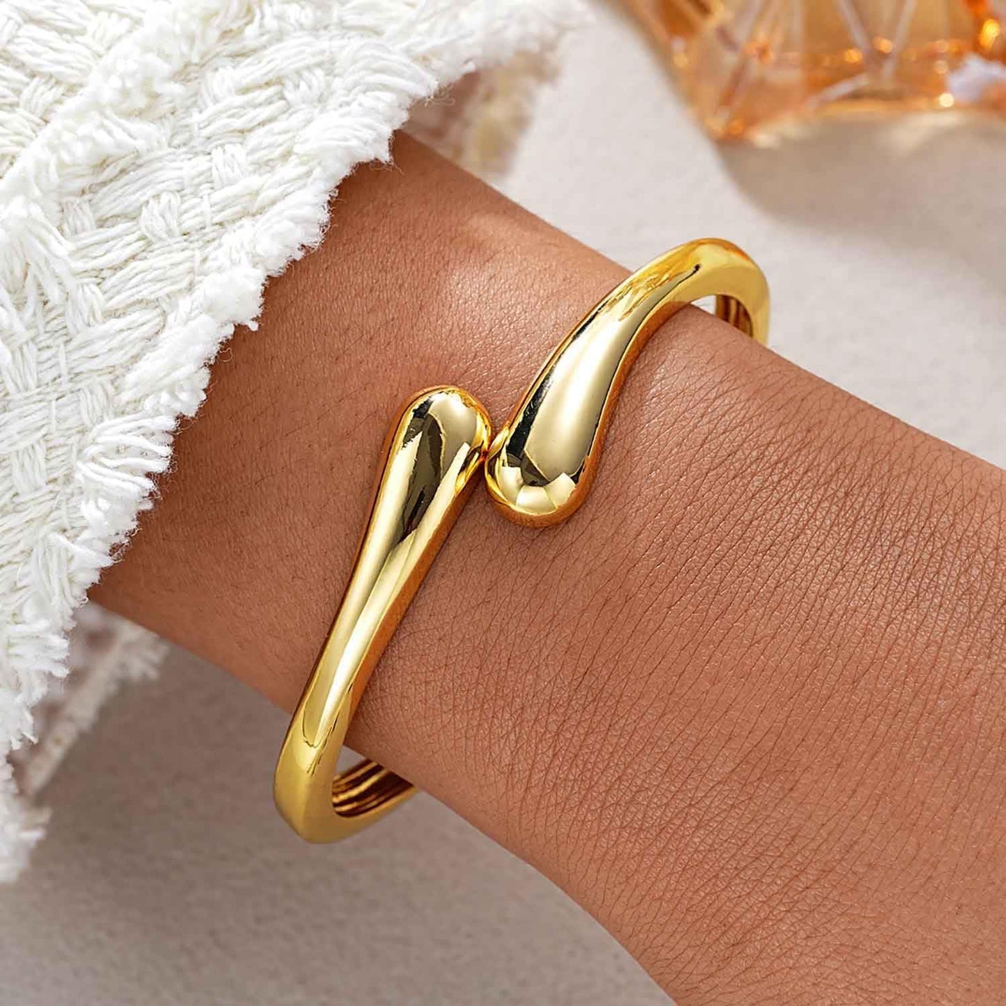 Manufacturer Gold Bangle Bracelets for Women Teens Trendy Chunky Adjustable Twist Cuff Bracelet Jewelry Gifts bracelets