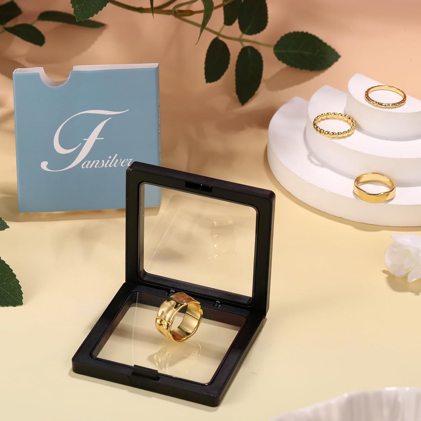 Manufacturer Fansilver Stackable Chunky Gold Rings for Women Non Tarnish Dainty 14K Gold Plated Stacking Thumb Rings Set Trendy Gold Wedding Band Ring Size 5-11 rings