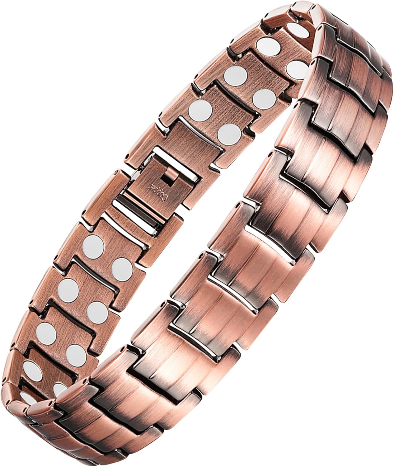 Manufacturer Feraco Men's Copper Magnetic Bracelet Elegant 99.99% Solid Copper Bracelets with Double-Row Strong Magnets,Magnetic Jewelry bracelets