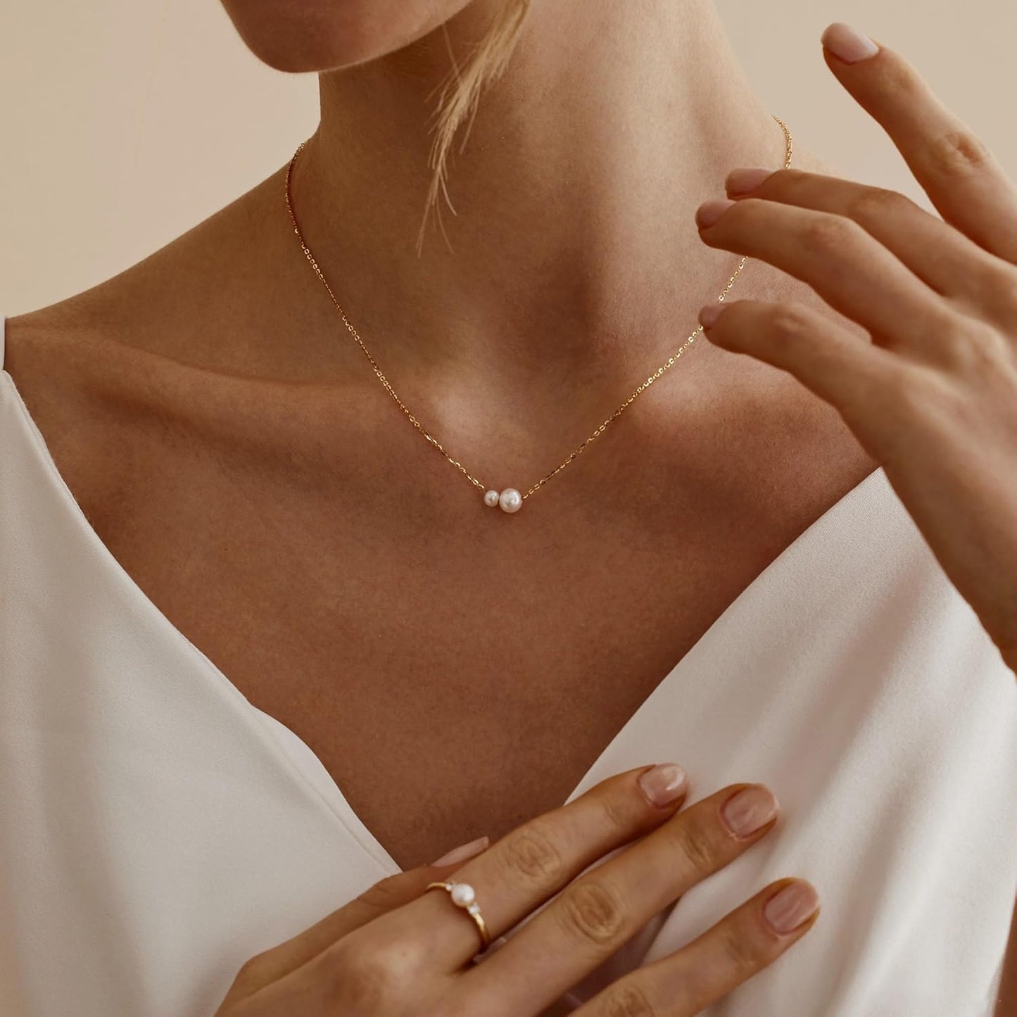Manufacturer Gold Pearl Necklaces for Women Girls Trendy 14k Gold Plated Dainty Necklace Simple Pearl Single Charm Pendant Necklace Women's Jewelry Best Friend Birthday Gifts Gold Jewelry for Women Necklace