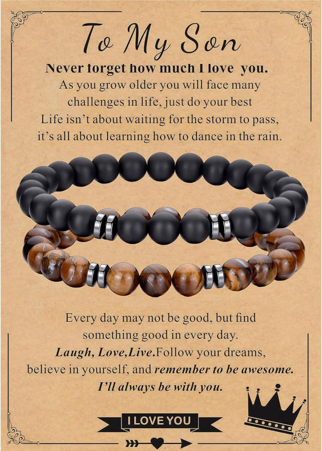 Manufacturer RANKEEF Tiger Eye Bracelet For Men 8MM Natural Stone Stretch Adjustable Black Crystal Beaded Bracelet for Men Women Gifts bracelets