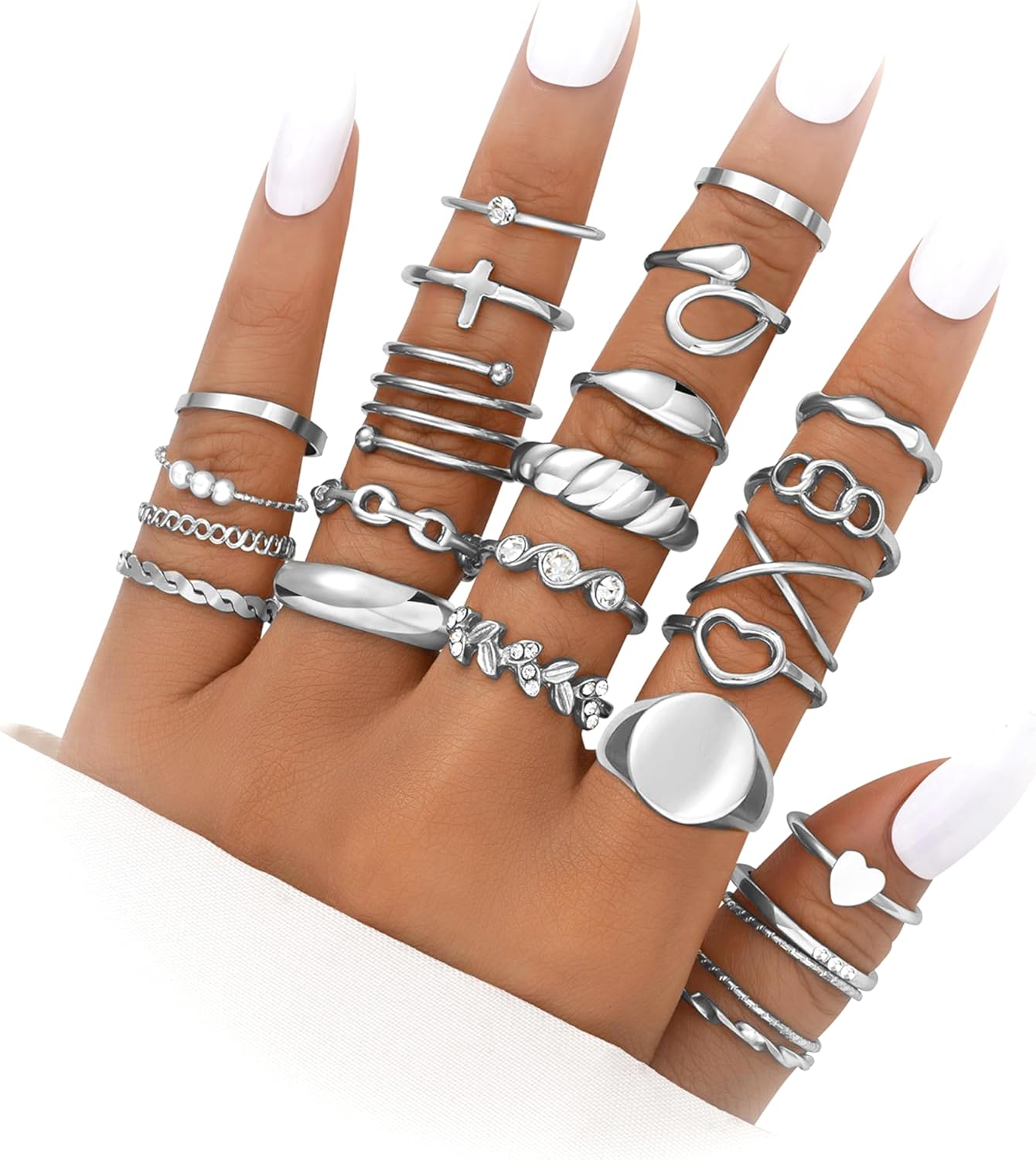Manufacturer FAXHION 60 Pcs Gold Stackable Rings for Women, Knuckle Rings Chunky Gold Ring Set Dainty Stacking Cute Rings, Multiple Sizes Cute Jewelry Set Gift rings
