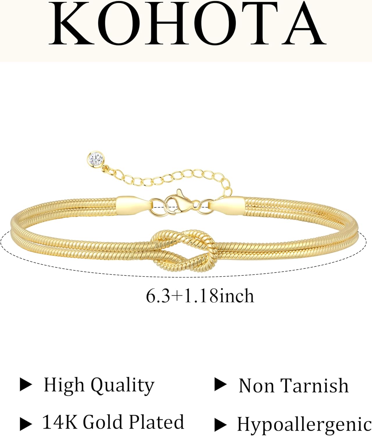 Manufacturer KOHOTA Silver Gold Bracelets for Women Trendy 14K Gold Plated Bracelet for Women Non Tarnish Dainty Stackable Layered Chain Heart Pearl Knot Beaded Bracelets Stack Set Charm Mothers Day Jewelry Gifts bracelets