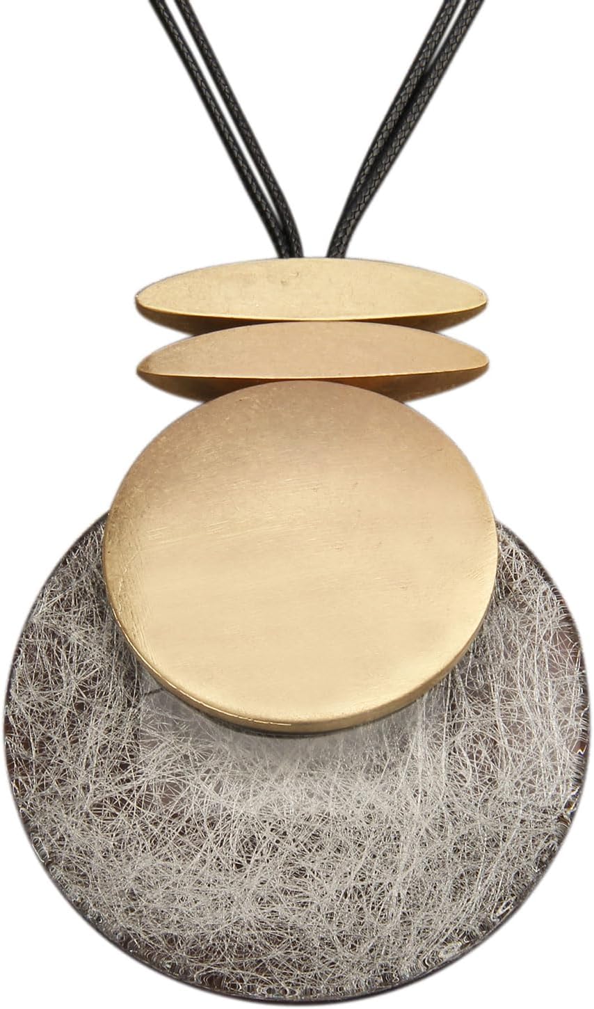 Manufacturer Boho Necklaces for Women Chunky Circle Necklace Layered Boho Circle Leather Choker Necklace Long Vintage Necklaces Bohemian Jewlery Gifts necklace