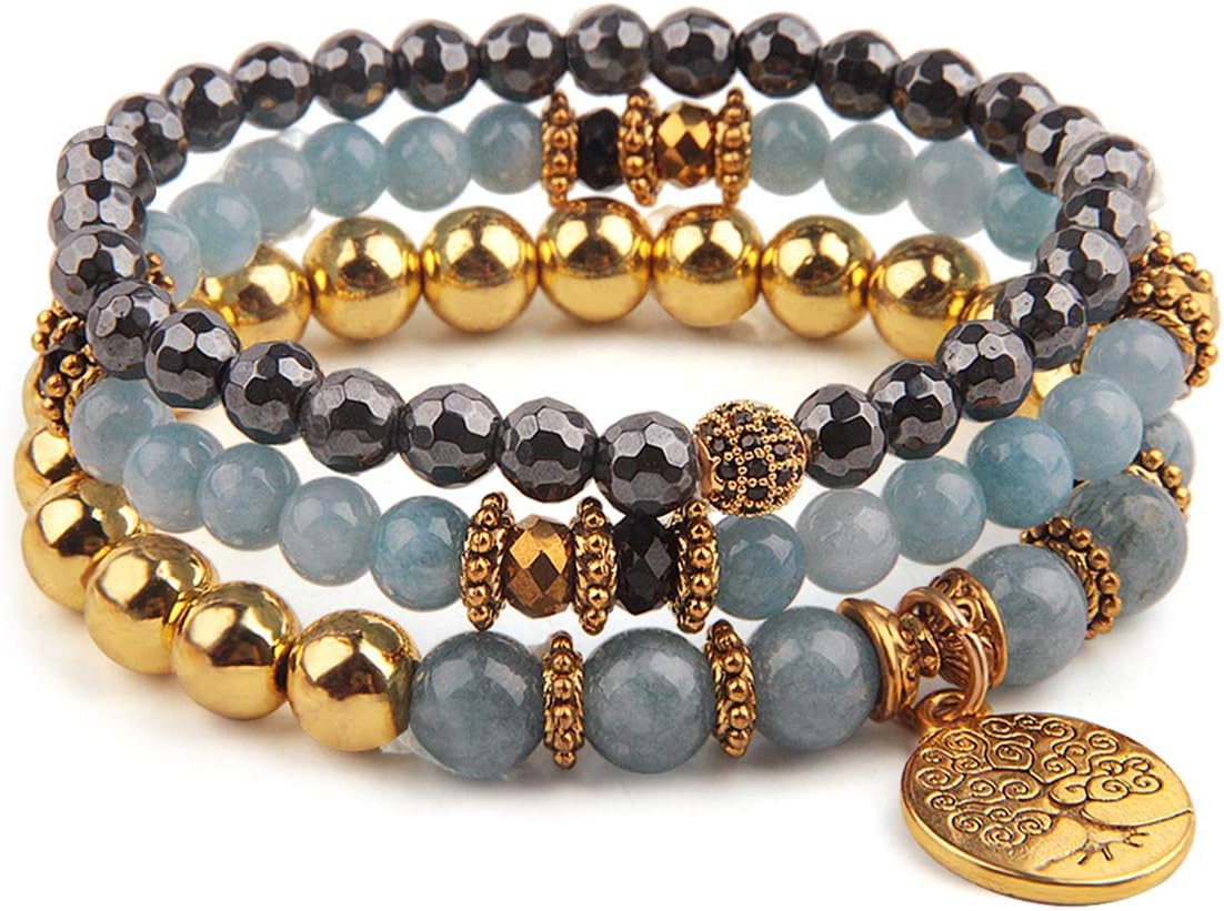 Manufacturer Jardme Healing Crystal Bracelets for Women, 8mm Beaded Natural Stone Stretch Chakra Bracelets Tree of Life Bracelet Jewelry Gifts for Women bracelets