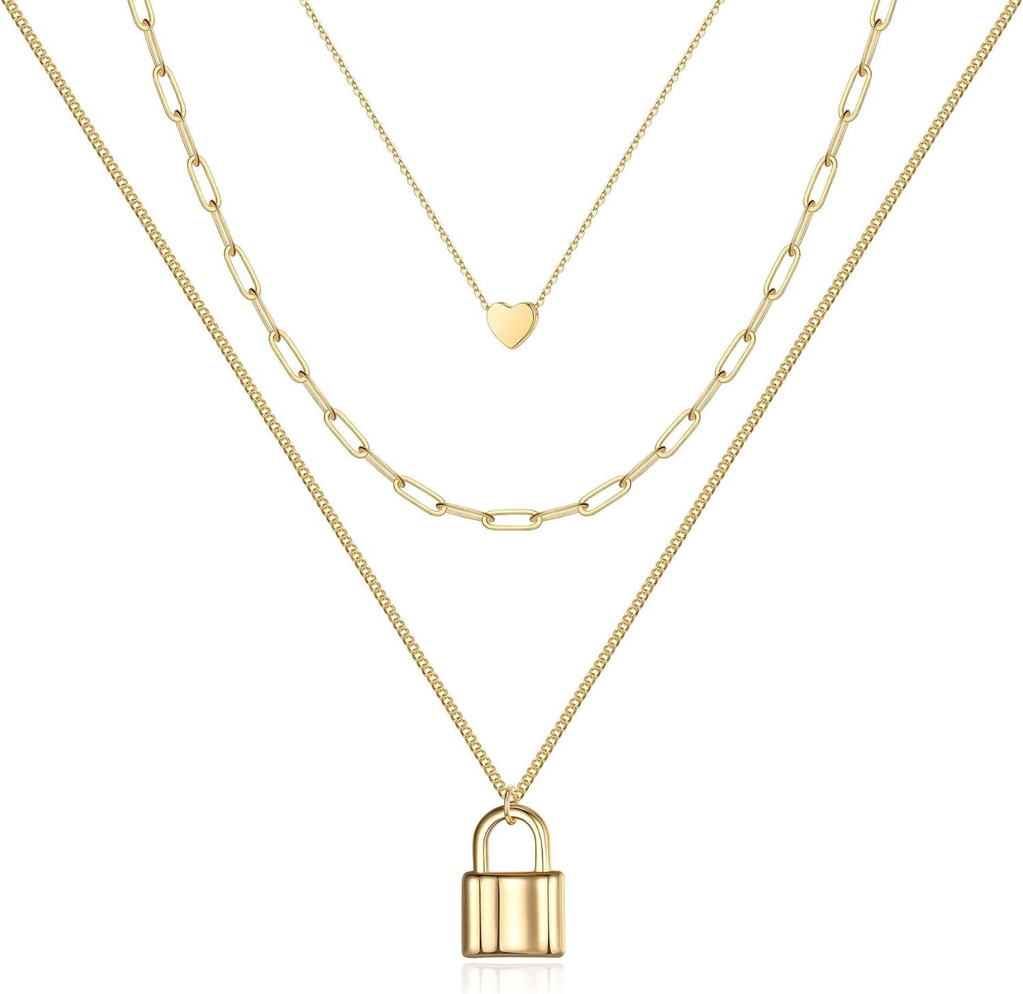 Manufacturer Turandoss Dainty Layered Choker Necklace, Handmade 14K Gold Plated Y Pendant Necklace Multilayer Bar Disc Necklace Adjustable Layering Choker Necklaces for Women necklace