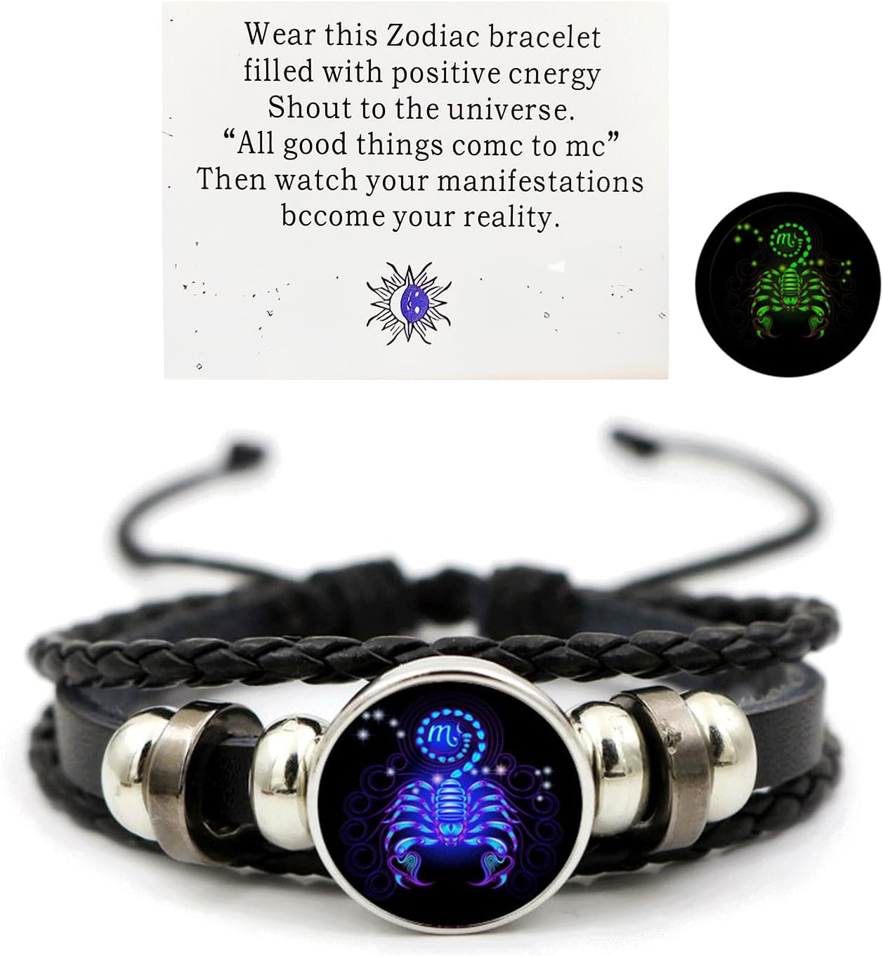 Manufacturer Zodiac Signs Spirit Bracelet Zodiac Bracelet for Women Men Adjustable 12 Constellation Bracelet Multilayer Zodiac Black Leather Bracelets Zodiac Sign Wrap Bracelet for Women Men Birthday Jewelry bracelets