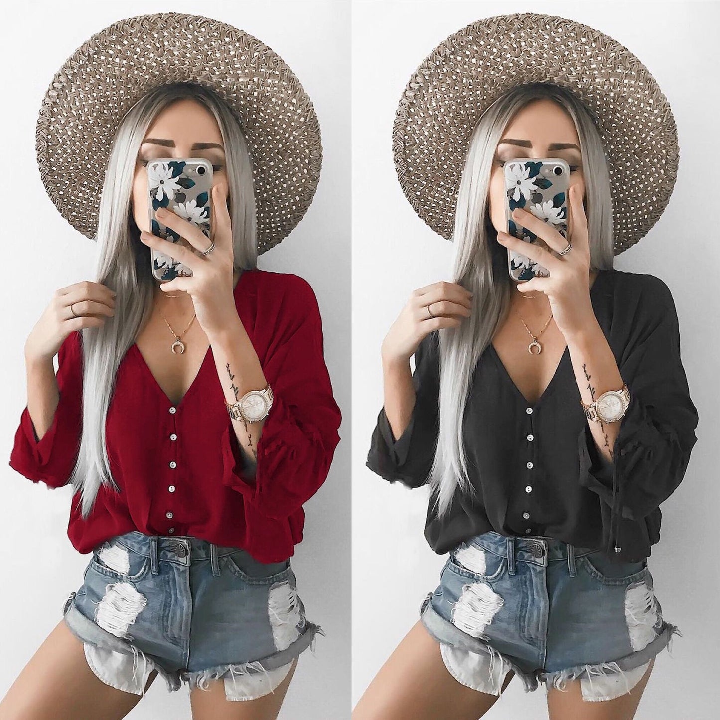 New hot-selling spring and summer loose casual large-size cotton long-sleeved shirts