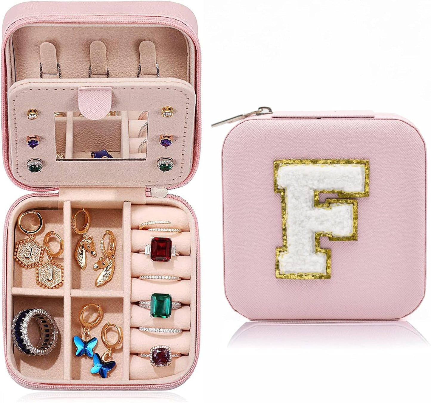 Manufacturer Mini Jewelry Travel Case, PU Leather Travel Jewelry Organizer Box, Small Portable Portable Jewellery Storage Holder for Womens Rings Earrings Necklaces Bracelets (Blue) rings