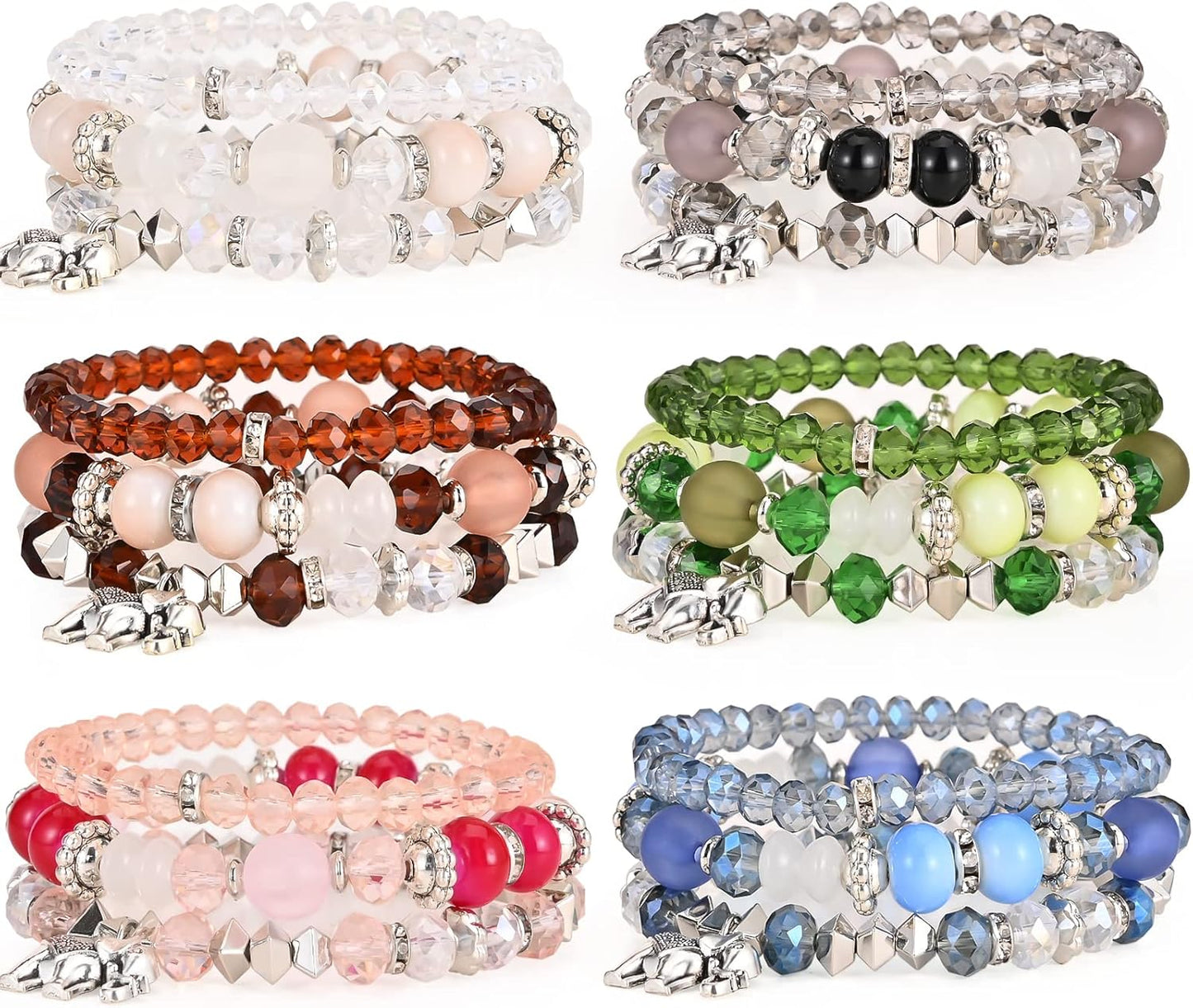 Manufacturer Bohemian Bracelet Sets for Women - 6 Sets Stackable Stretch Bracelets Multi-color Boho Jewelry for Women Hippie Bracelets Dainty Jewelry bracelets