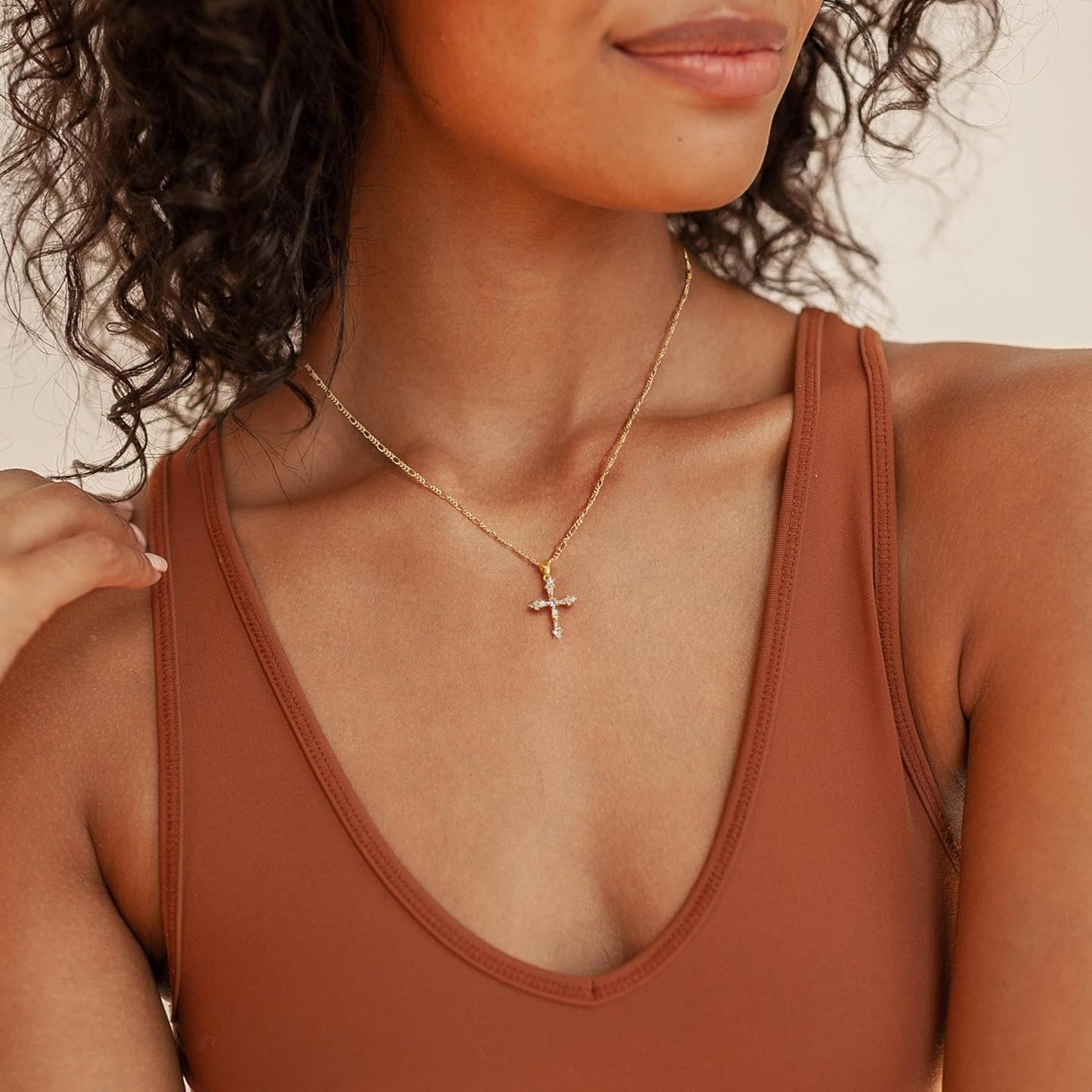 Manufacturer Cross Necklace for Women,Double Cross Necklace 14K Gold Plated Cross Pendant Necklace Dainty Gold Cross Necklaces for Women Trendy Small Cross Charm Necklace Simple Cute Choker Necklaces Gold Jewery Necklace