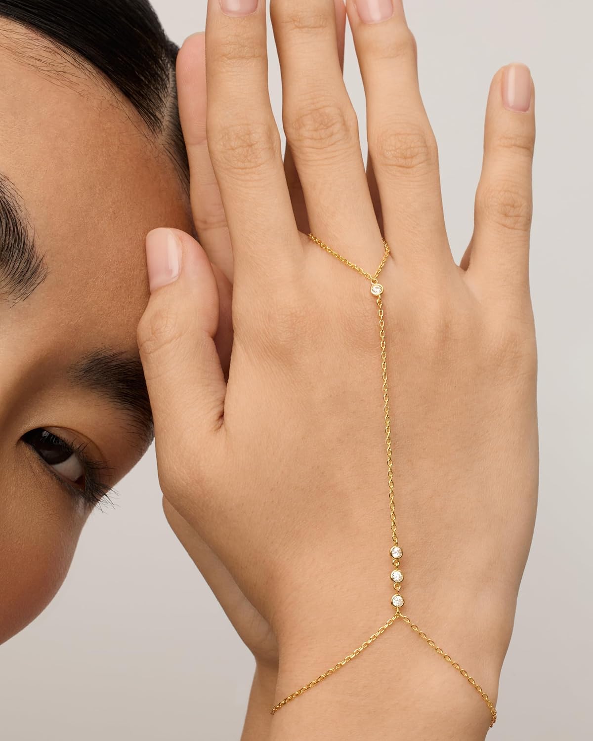 Manufacturer PAVOI 14K Gold Plated Freshwater Pearl Gold Hand Chain Bracelet for Women - Trendy Ring Bracelet Hand Chain Body Jewelry bracelets