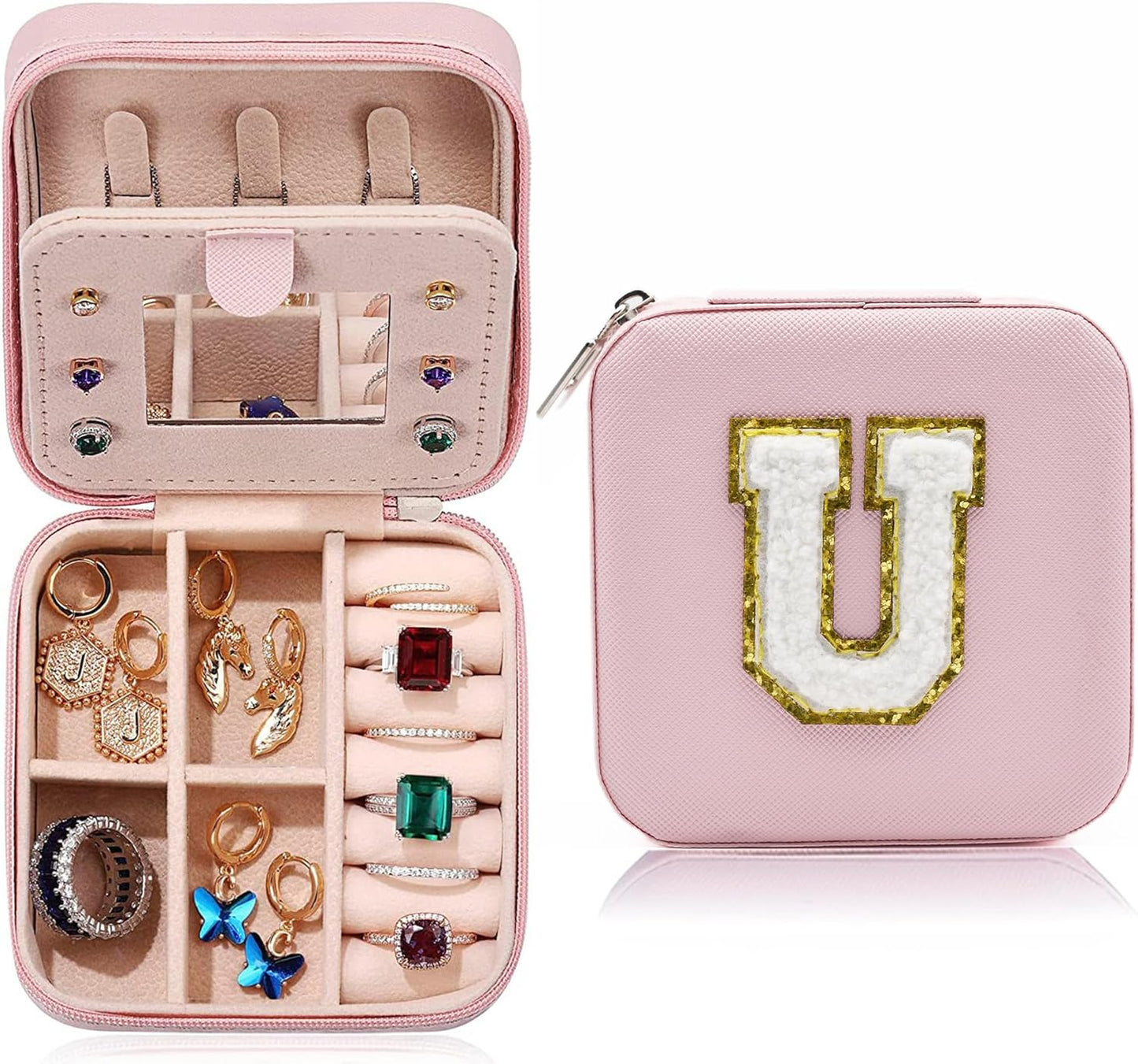 Manufacturer Mini Jewelry Travel Case, PU Leather Travel Jewelry Organizer Box, Small Portable Portable Jewellery Storage Holder for Womens Rings Earrings Necklaces Bracelets (Blue) rings
