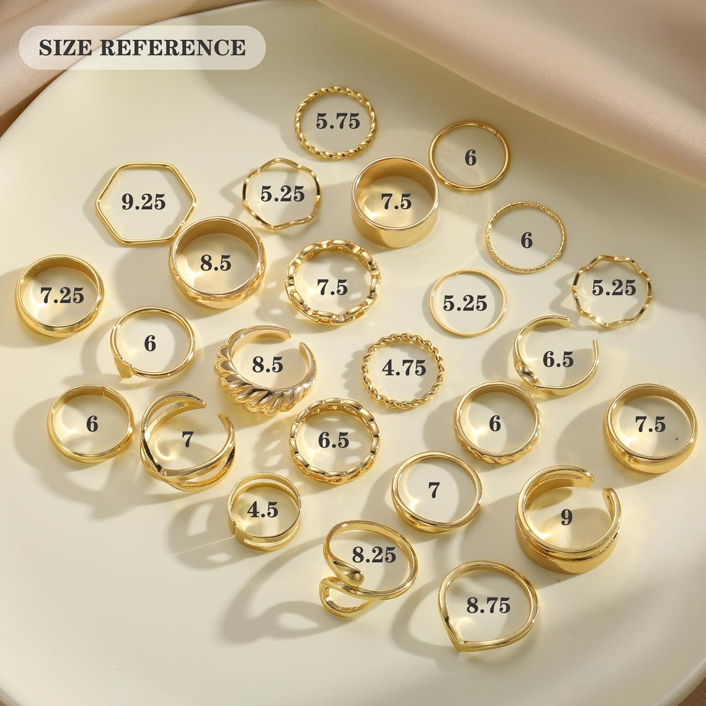 Manufacturer YEEZII 25 Pcs Gold Knuckle Rings Set for Women, Cute Stackable Finger Midi Rings, Dainty Chunky Stacking Statement Womens ring pack rings