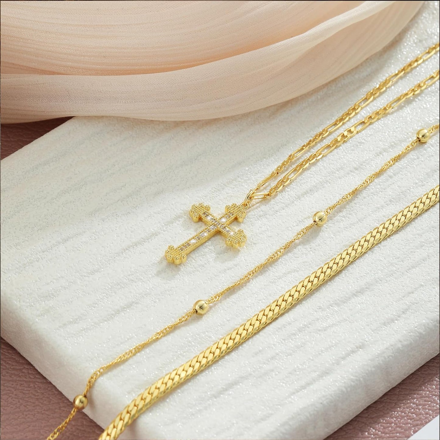 Manufacturer Cross Necklace for Women 14K Gold Plated Dainty Heart Cross Pendant Choker Simple Trendy Cute Cross Charm Diamond Necklace Faith Jewelry Religious Minimalist Gift Necklace
