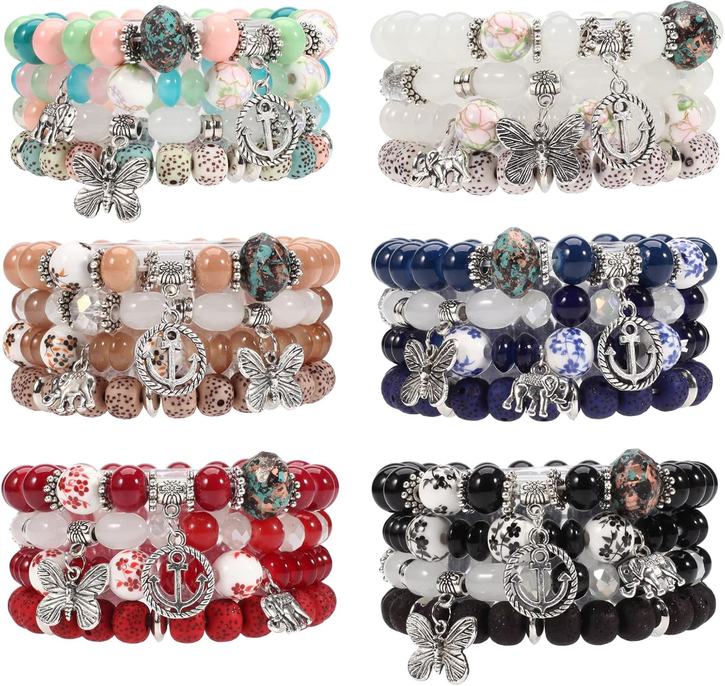 Manufacturer Bohemian Boho Stackable Bracelets for Women Set, Girls Stretch Multilayer Stack Beads Colorful Beaded Charm Bracelets Girl Handmade Jewelry bracelets
