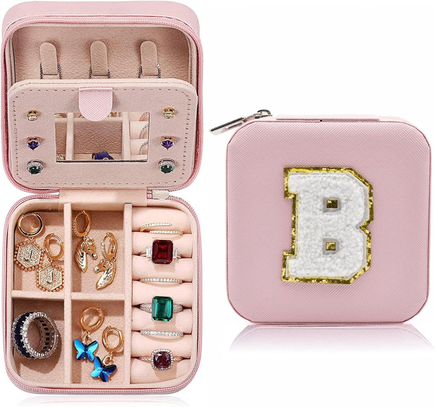 Manufacturer Mini Jewelry Travel Case, PU Leather Travel Jewelry Organizer Box, Small Portable Portable Jewellery Storage Holder for Womens Rings Earrings Necklaces Bracelets (Blue) rings
