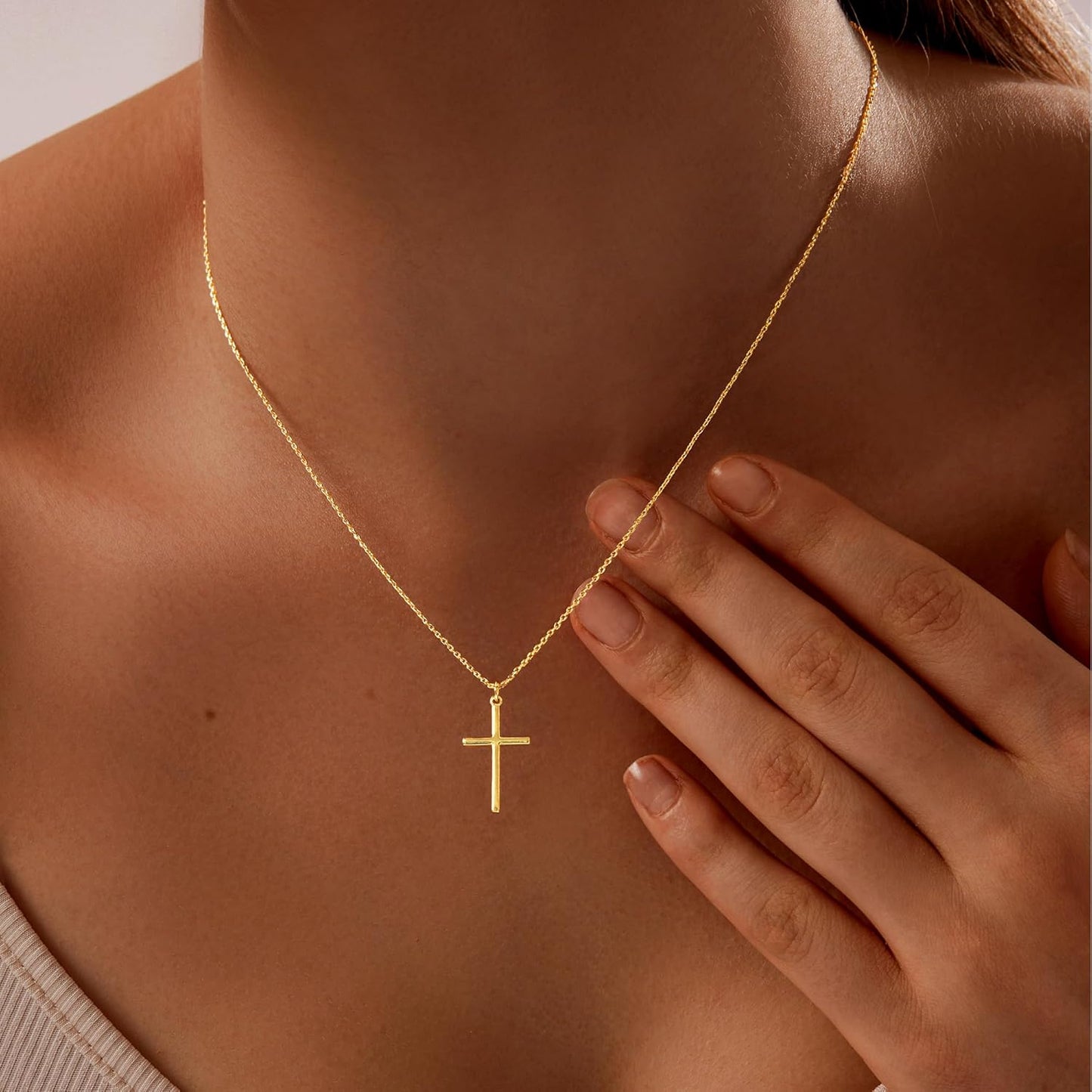 Manufacturer Cross Necklace for Women 14K Gold Plated/Sterling Silver Cross Necklace Dainty Tiny Layered Choker Cross Pendant Necklaces Faith Jewelry First Communion Gifts for Her necklace