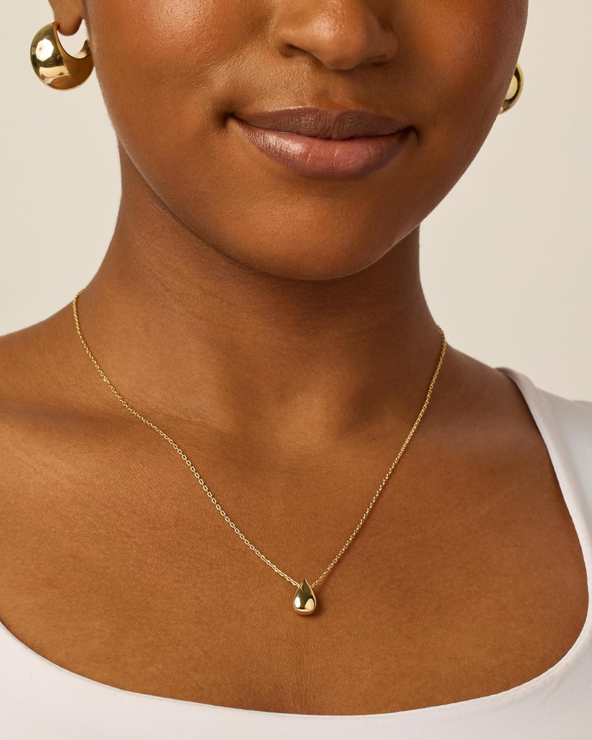 Manufacturer PAVOI 14K Gold Plated Dainty Pear Pendant Necklace for Women | Tear Pendant Necklaces Necklace