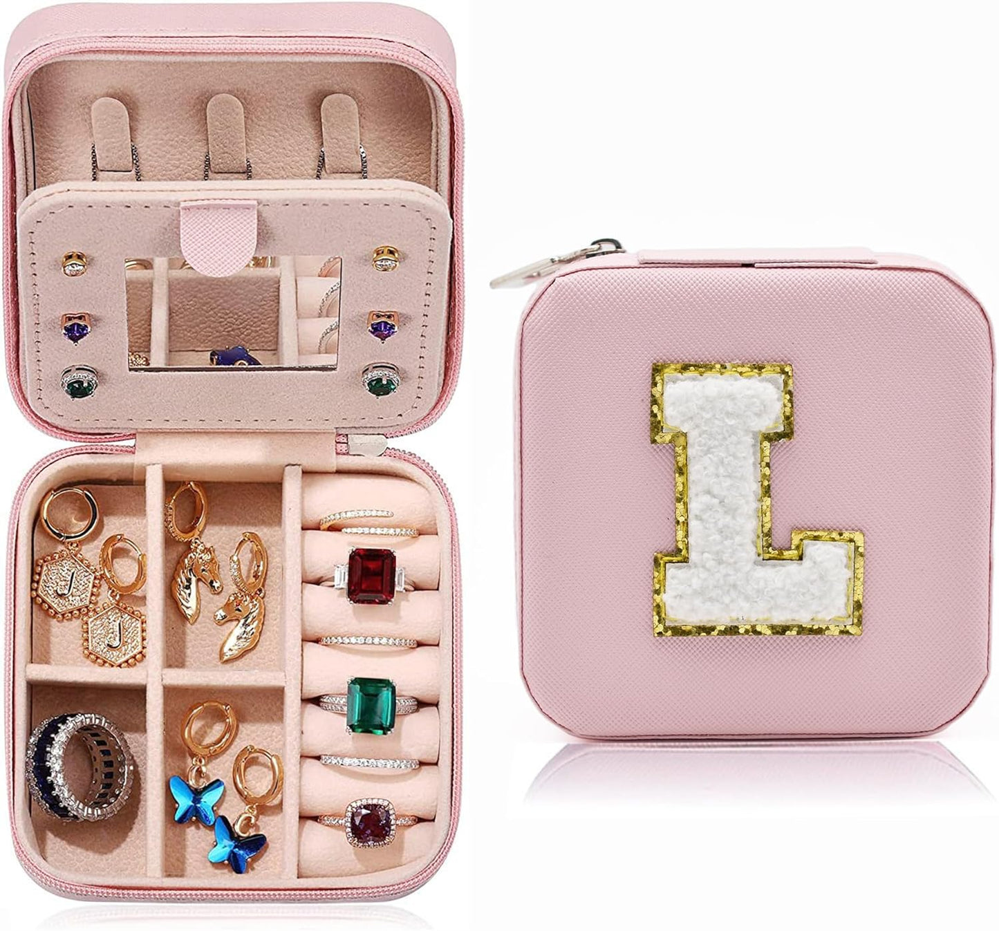 Manufacturer Mini Jewelry Travel Case, PU Leather Travel Jewelry Organizer Box, Small Portable Portable Jewellery Storage Holder for Womens Rings Earrings Necklaces Bracelets (Blue) rings