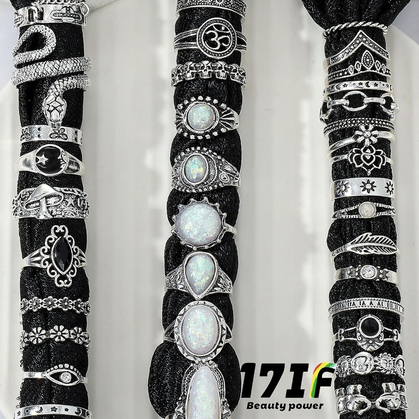 Manufacturer 17IF Vintage Silver Knuckle Rings Set for Women Men, Chunky Rings Aesthetic Snake Grunge Stackable Gothic Ring Adjustable Y2K Punk Bulky Boho Finger Alt of Rings, Stacking Fairy Skull Frog Heart Star Flower Midi Ring Pack rings