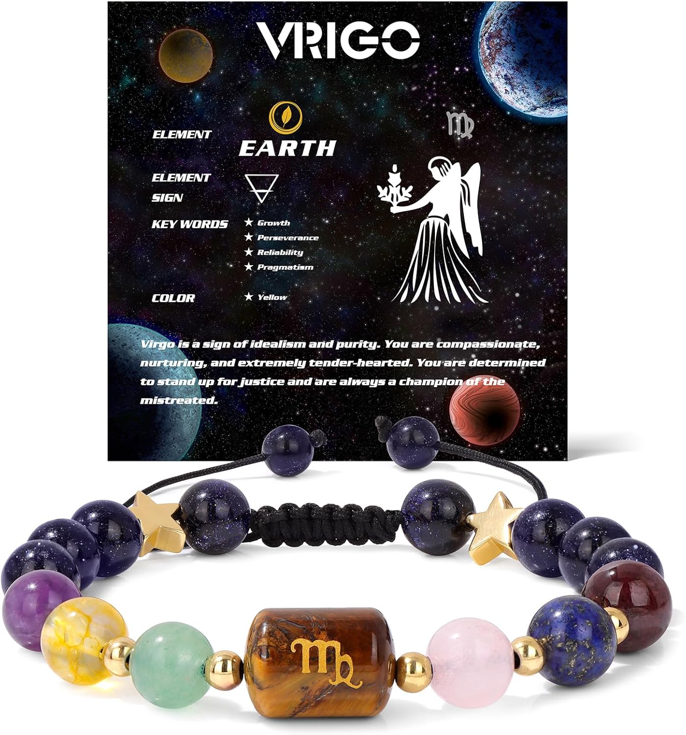 Manufacturer GolbalJew Zodiac Bracelets for Women 12 Constellations Healing Crystal Stone Beads Bracelet Birthday Zodiac Gifts Horoscope Spiritual Bracelet bracelets