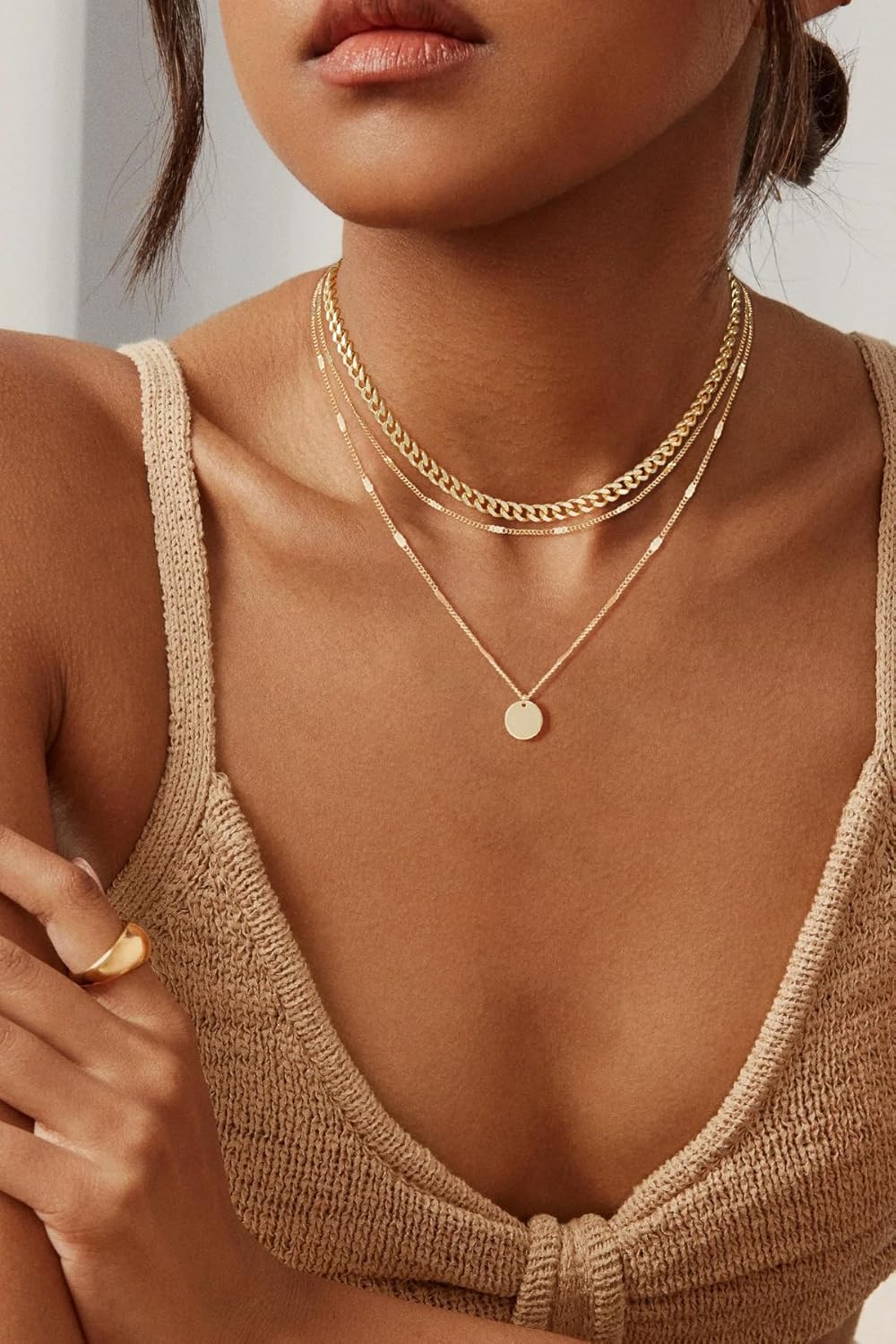 Manufacturer 14K Gold Plated Layering Necklaces For Women Gold Necklace Set, Cuban Link, Snake Chain, Paperclip Layered Chains, Twisted Rope and Twisted Chain, Trendy Layering Necklace Necklace