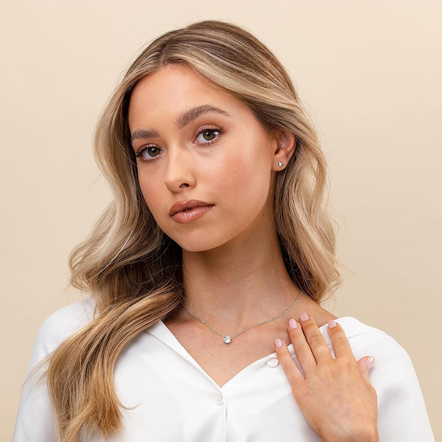 Manufacturer PAVOI 14K Gold Plated Crystal Solitaire 1.5 Carat (7.3mm) Cubic Zirconia Dainty Choker Necklace | Gold Necklaces for Women Necklace