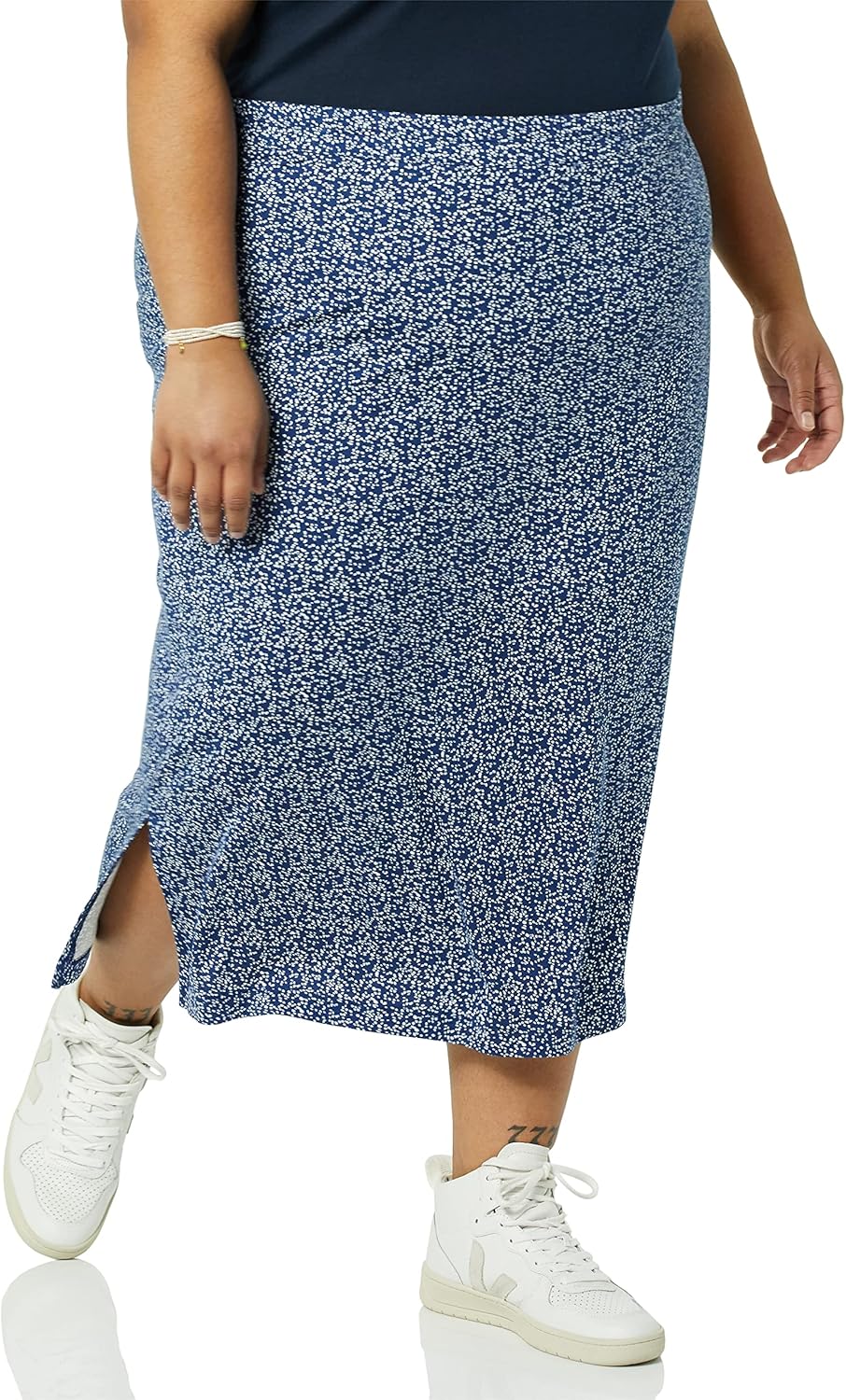Manufacturer Women's Pull-On Knit Midi Skirt (Available in Plus Size) dresses