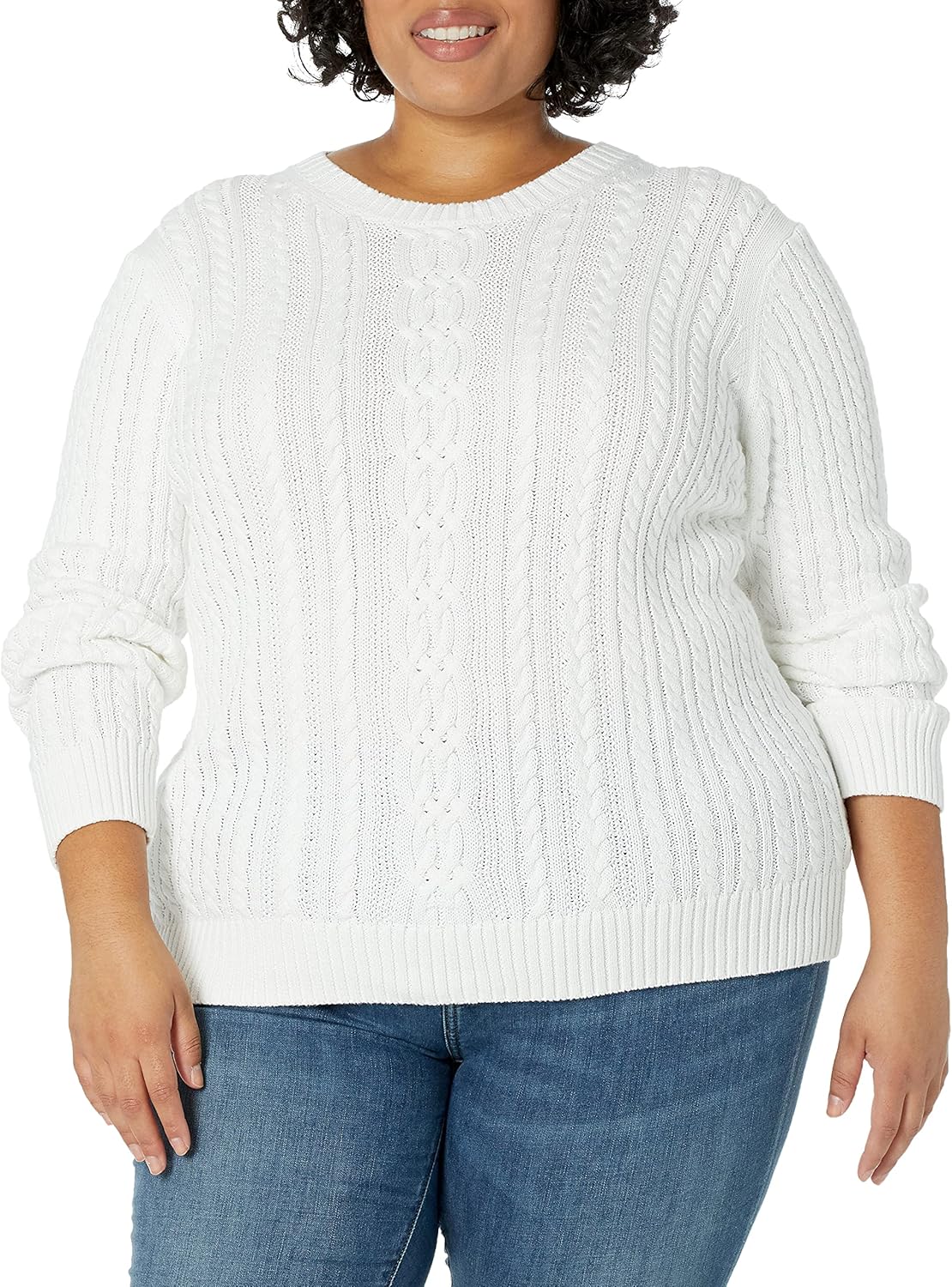 Manufacturer Amazon Essentials Women's Soft Fisherman Cable Long-Sleeve Crewneck Sweater (Available in Plus Size) sweaters