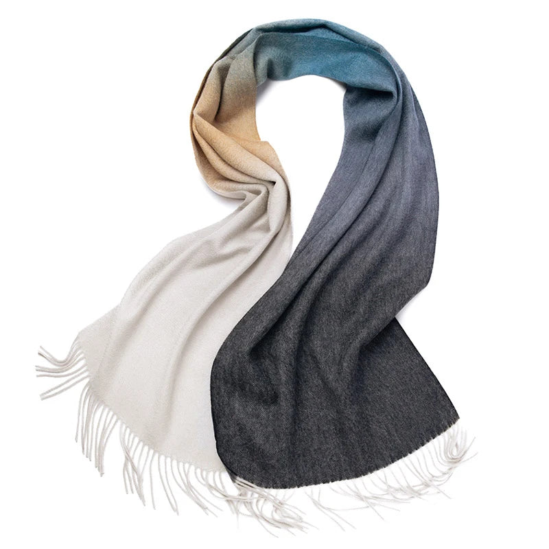New Women Cashmere scarf Shawl Wrap Gradient Color Winter Autumn Warm Fashion Ladies Pashmina 100% Cashmere Scarf ongolia