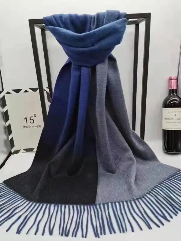 New Women Cashmere scarf Shawl Wrap Gradient Color Winter Autumn Warm Fashion Ladies Pashmina 100% Cashmere Scarf ongolia