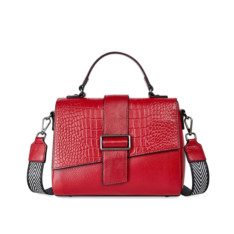 Zency New Vintage Exqusite Women's Shoulder Bags Soft Genuine Leather Handbag Super Quality Female Black Crossbody Bag