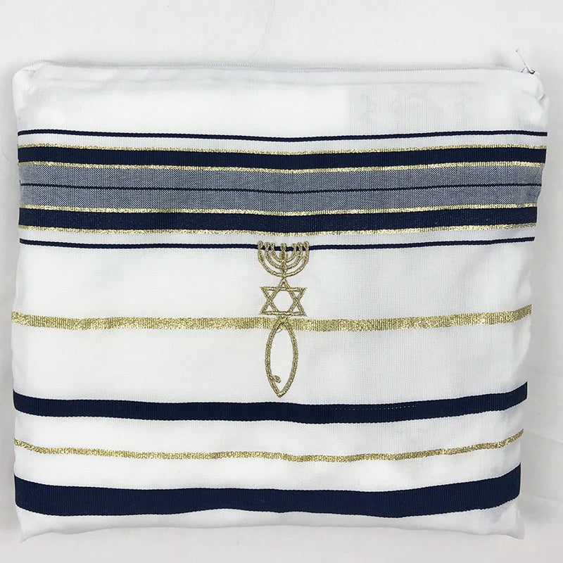 Tallit Prayer Shawl Polyester Tallit Tzitzit for Prayer With David Star Print Wash & Iron Gift Bar Mitzvah Big size