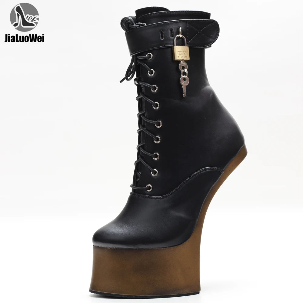 Manufacturer JIALUOWEI 7inch High Heel New Fancy Ponyplay bootfetish Ankle Platform Boots In Stock Fast Shipping Size36-46 boots