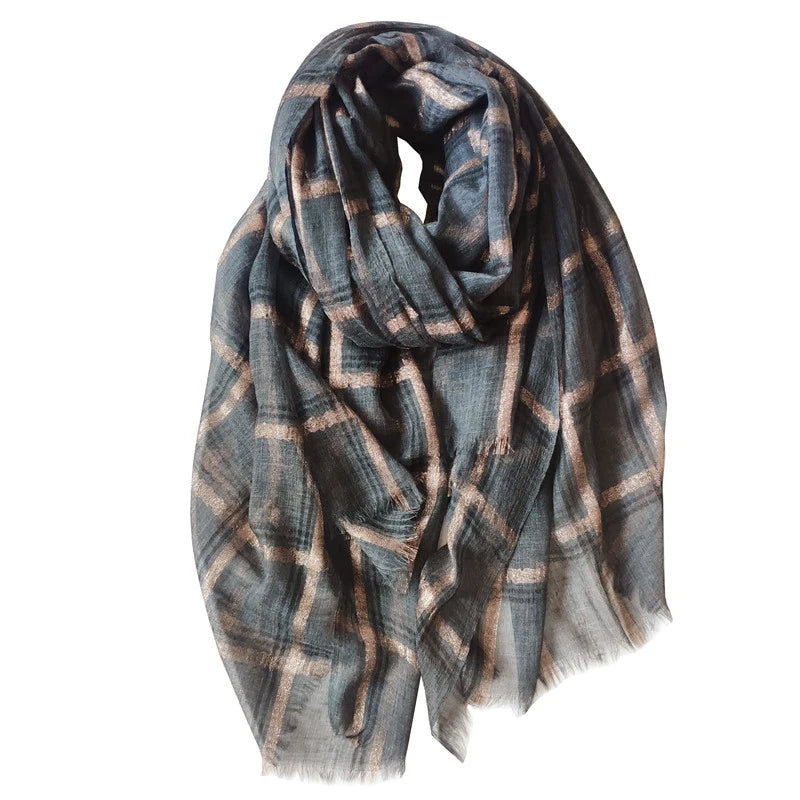 Women Cashmere Scarf with Warm Long Wraps Scarf Autumn Scarf England Classic Plaid Cashmere Scarves Fashion Luxury Shawl