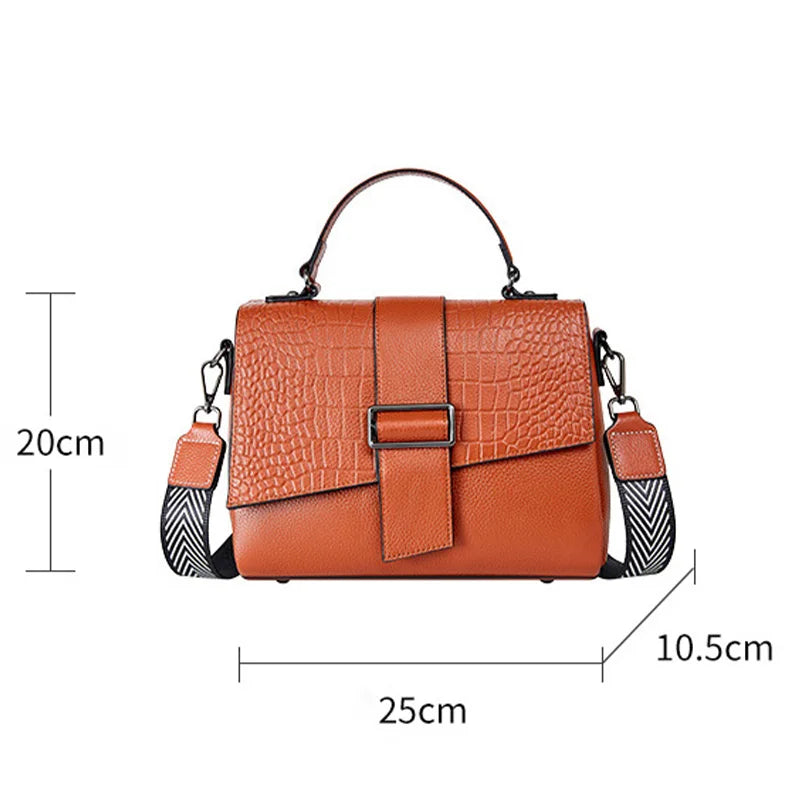 Zency New Vintage Exqusite Women's Shoulder Bags Soft Genuine Leather Handbag Super Quality Female Black Crossbody Bag
