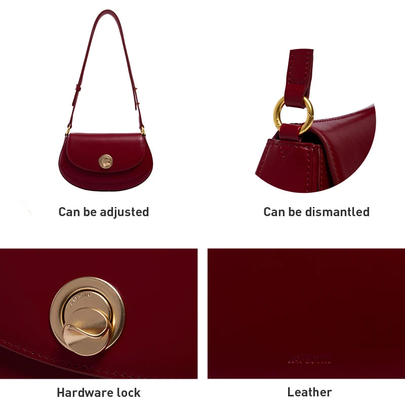 LA FESTIN Original New Crossbody Shoulder Bag Autumn Winter Bag Luxury Retro Square Bag Handbag for Women Saddle Bag