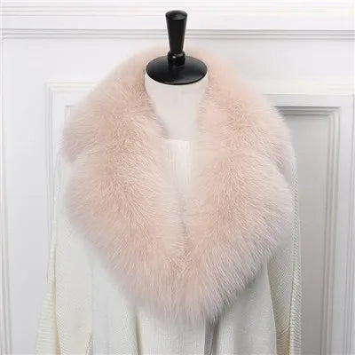 New Natural Fox Fur Collar Neck Warm Scarf Winter Female Winter Real Genuine Fox Fur Collar Warm Scarves Luxury Fox Fur Scarf